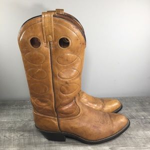 Vintage Acme Dingo Punchy Buckaroo Cowboy Western Leather Mens Boots Size 9 EW